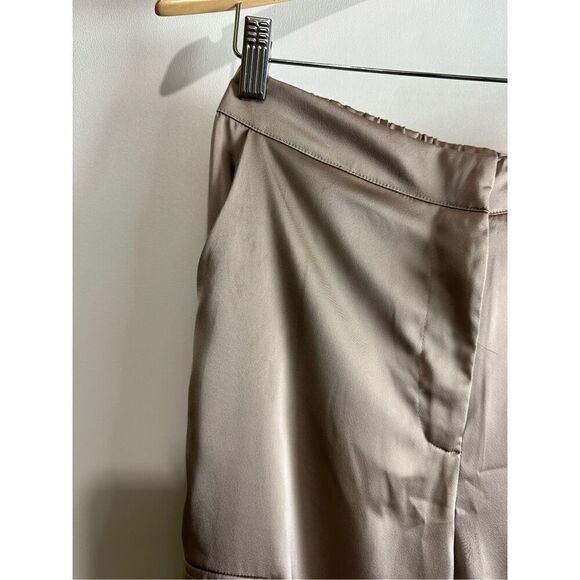 Taupe satin cargo joggers - Picture 12 of 12